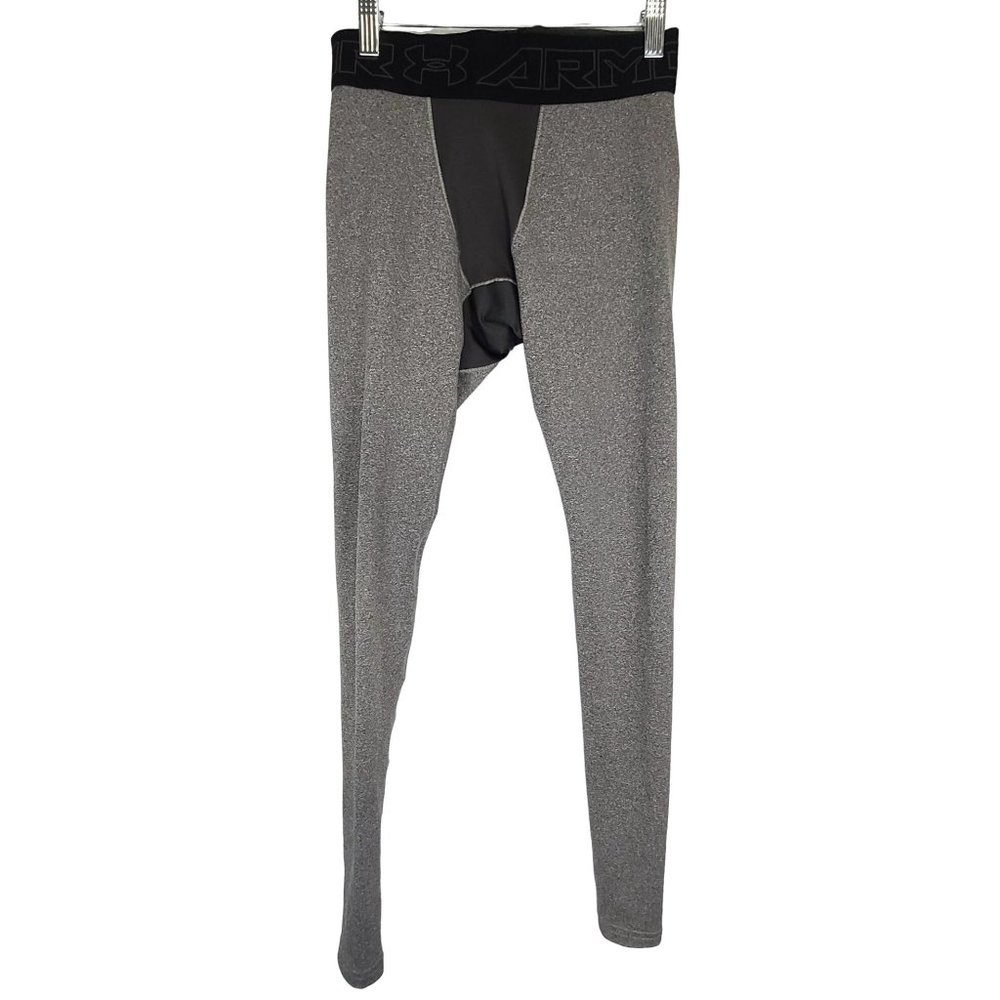 Under Armour Mens ColdGear Compression Leggings Charcoal Light Heather Black, Sm